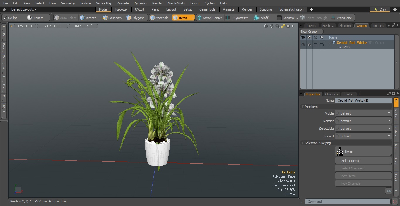 3D Orchid Pot White