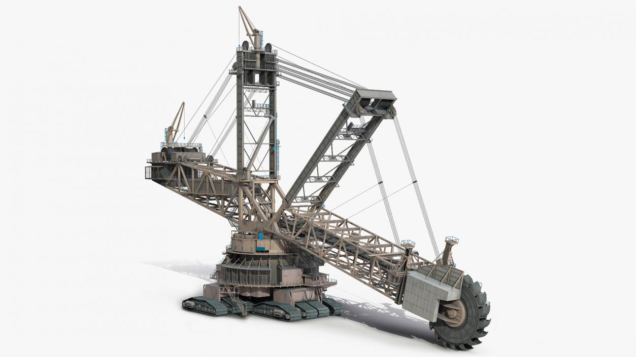 3D Mining Multi Bucket Wheel Excavator Rigged for Maya