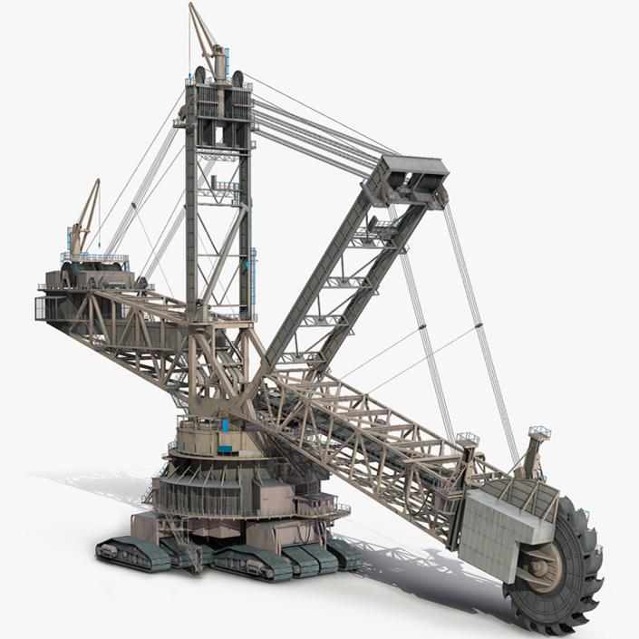 3D Mining Multi Bucket Wheel Excavator Rigged for Maya