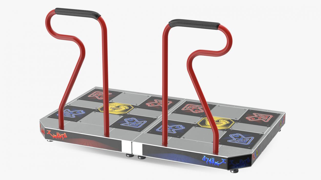 Double Dance Pad with Handlebars 3D