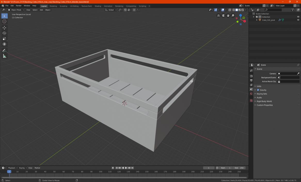 3D model Stacking Crate h16cm