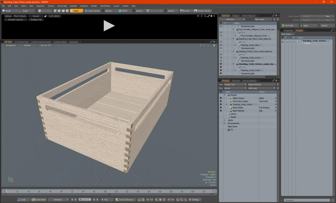 3D model Stacking Crate h16cm