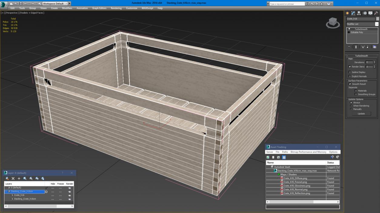 3D model Stacking Crate h16cm