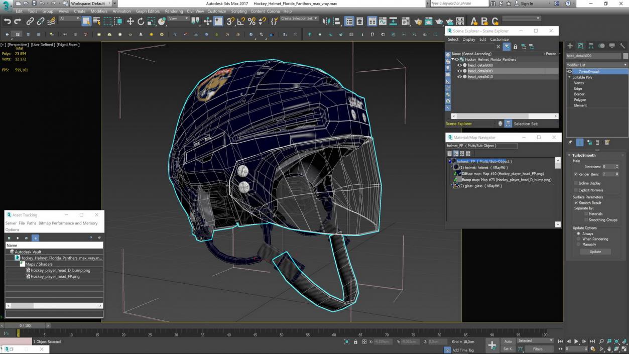 3D model Hockey Helmet Florida Panthers