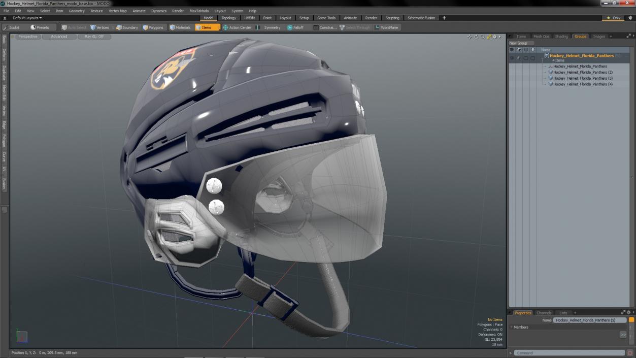 3D model Hockey Helmet Florida Panthers