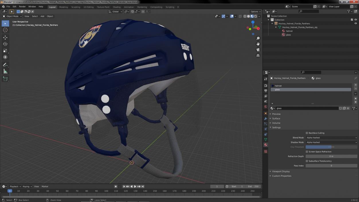 3D model Hockey Helmet Florida Panthers