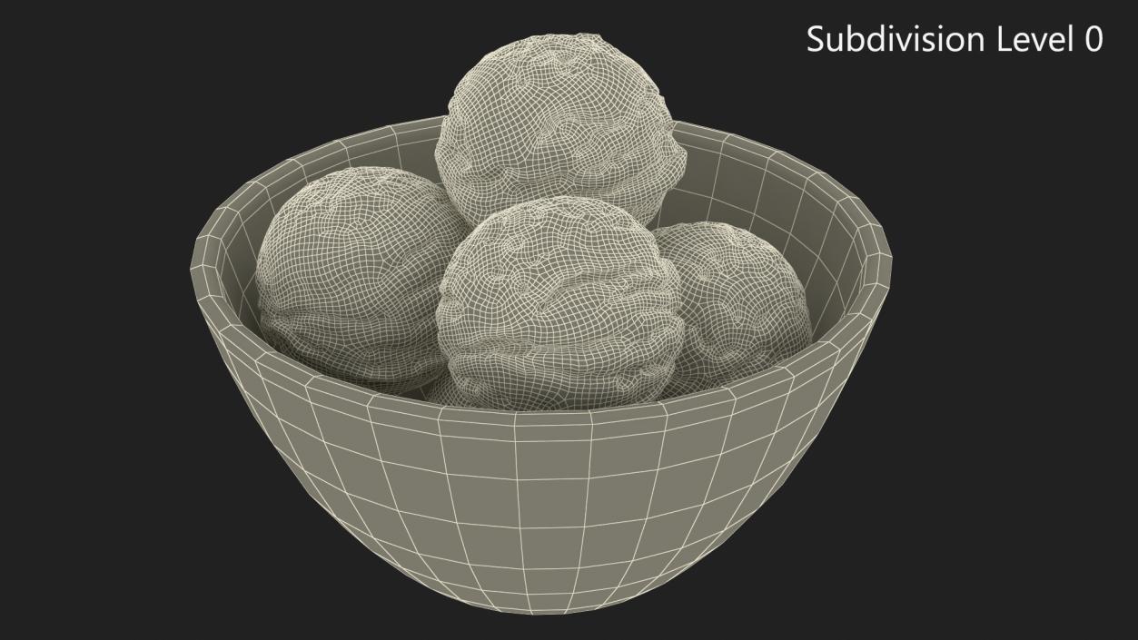 3D Ice Cream Balls in Glass Bowl 2