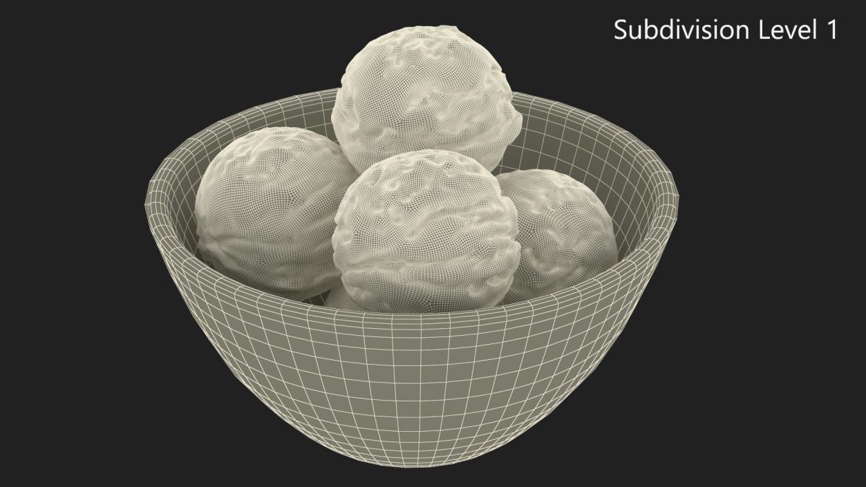 3D Ice Cream Balls in Glass Bowl 2