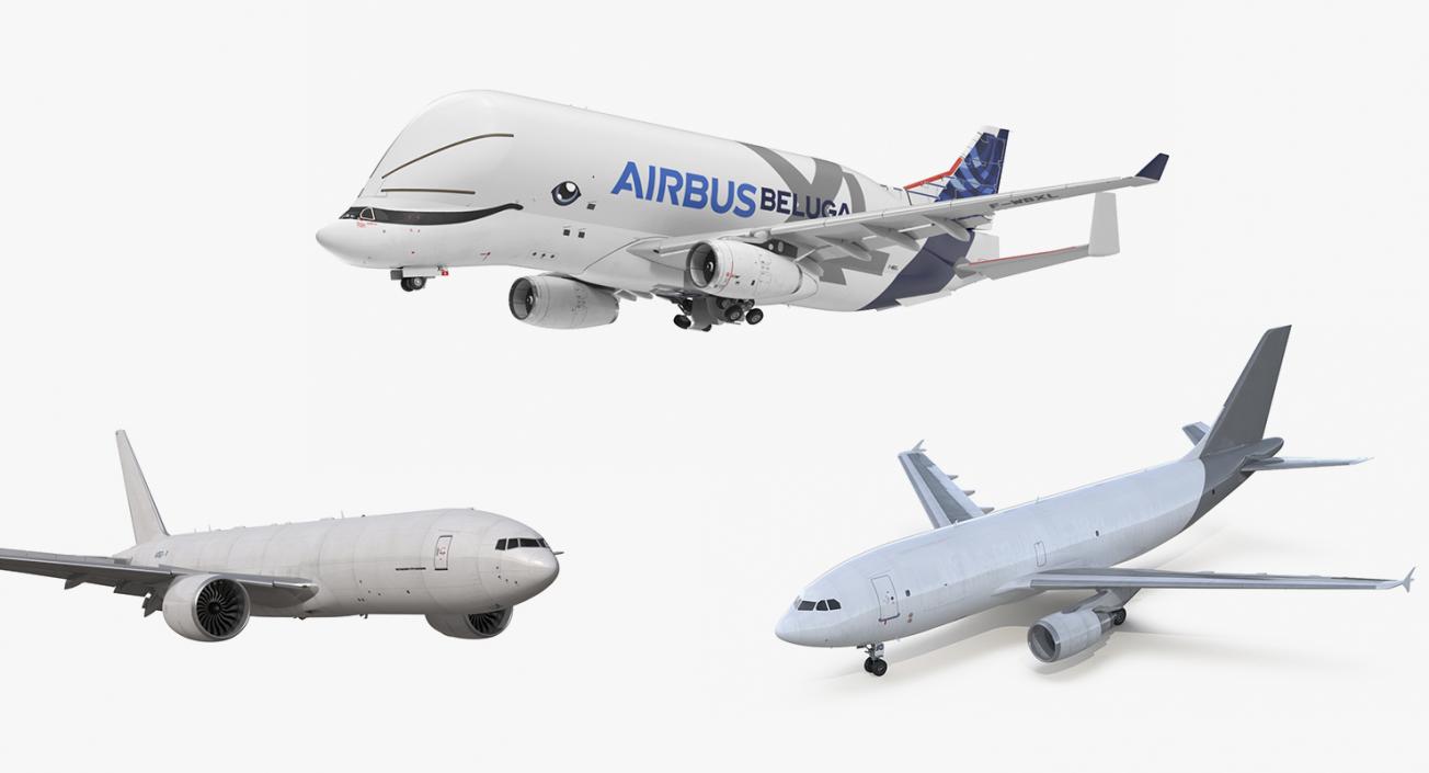 3D Rigged Cargo Aircrafts Collection model