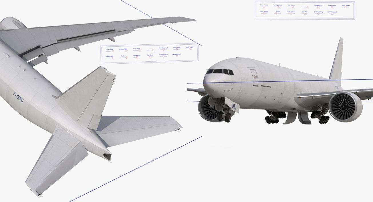 3D Rigged Cargo Aircrafts Collection model