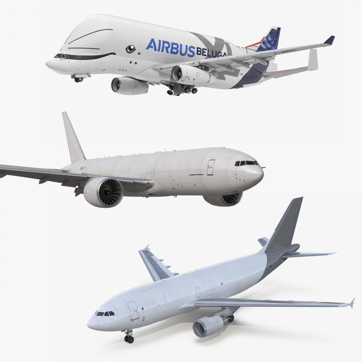 3D Rigged Cargo Aircrafts Collection model