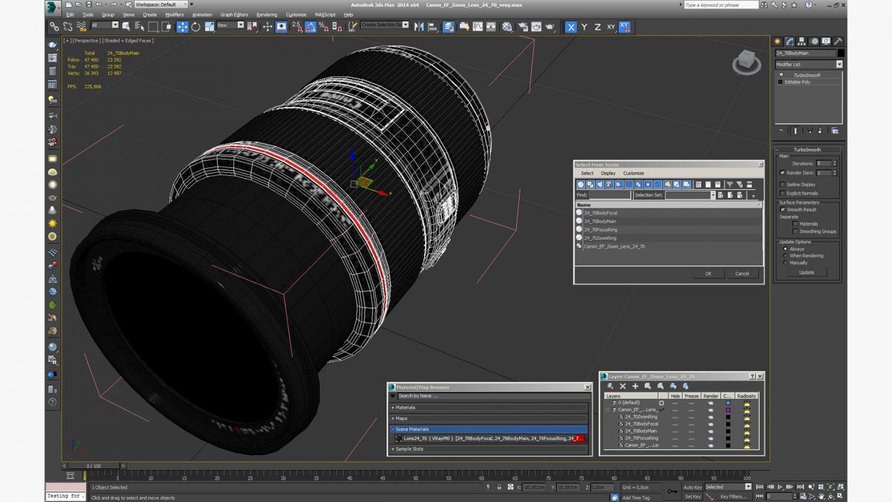 Canon EF Zoom Lens 24 70 3D model