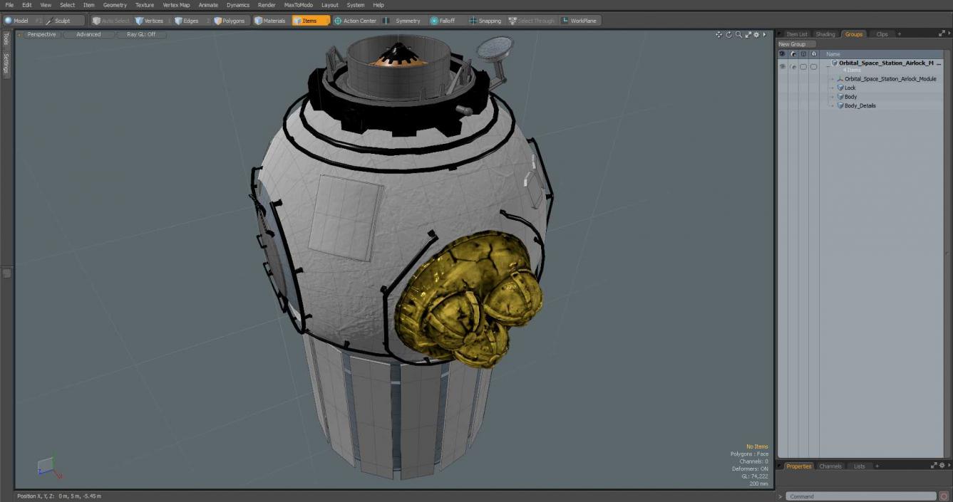 3D Orbital Space Station Airlock Module