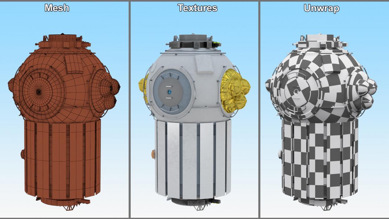 3D Orbital Space Station Airlock Module