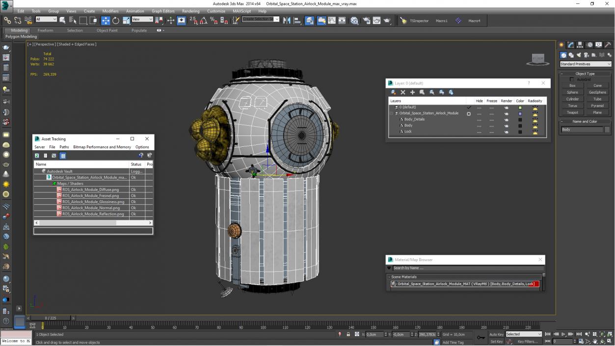 3D Orbital Space Station Airlock Module