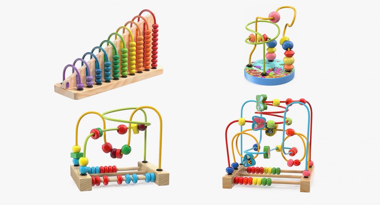 Wooden Maze Toys Collection 2 3D model