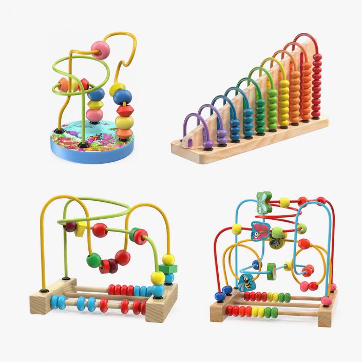 Wooden Maze Toys Collection 2 3D model