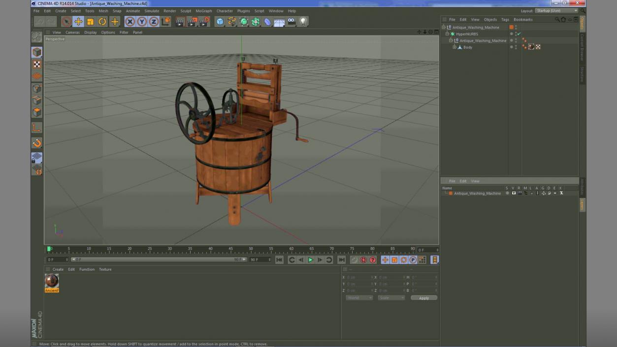 3D Antique Washing Machine model