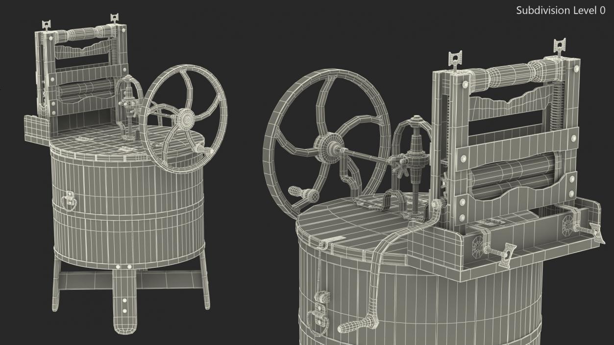 3D Antique Washing Machine model