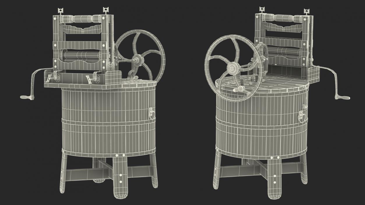 3D Antique Washing Machine model