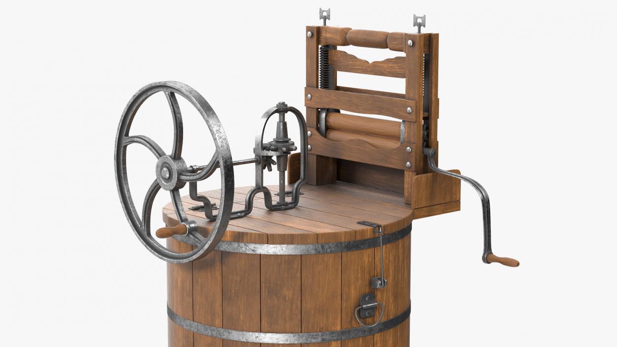 3D Antique Washing Machine model