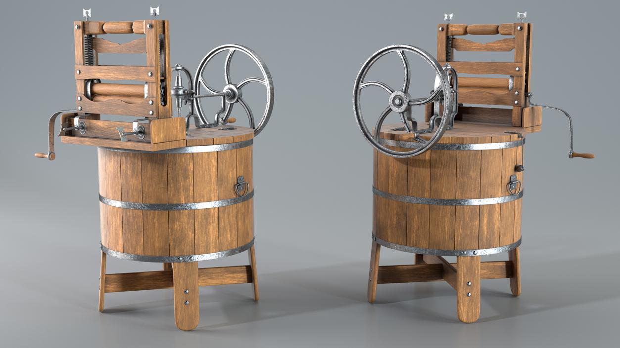 3D Antique Washing Machine model