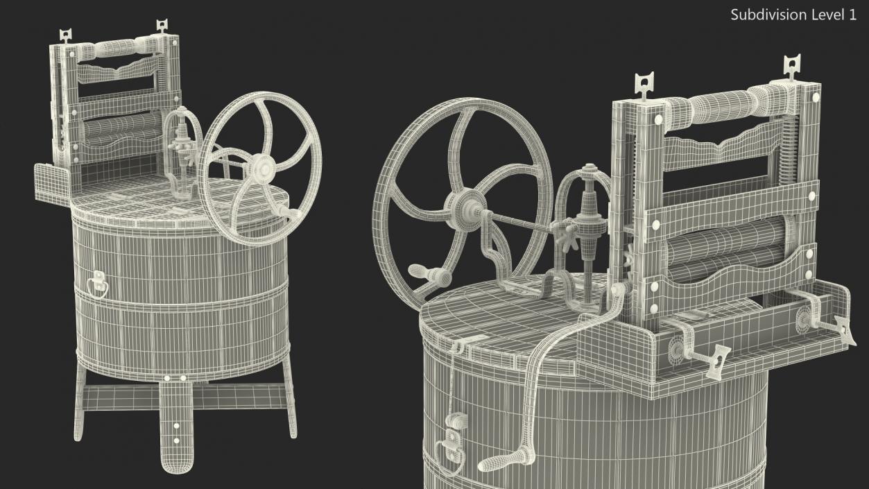 3D Antique Washing Machine model