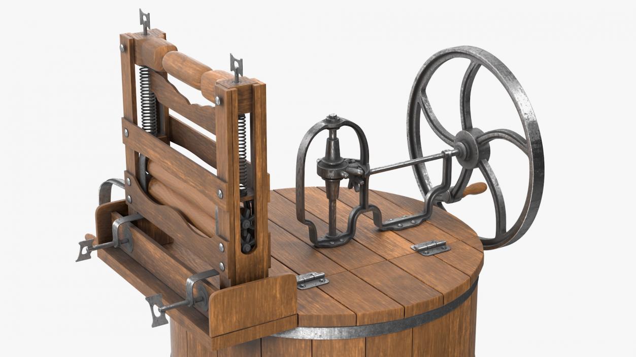 3D Antique Washing Machine model