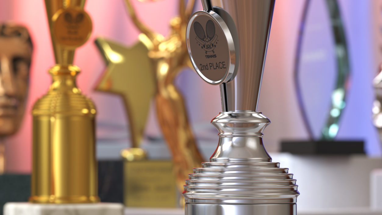 Sports Cup With Symbol Silver 3D model