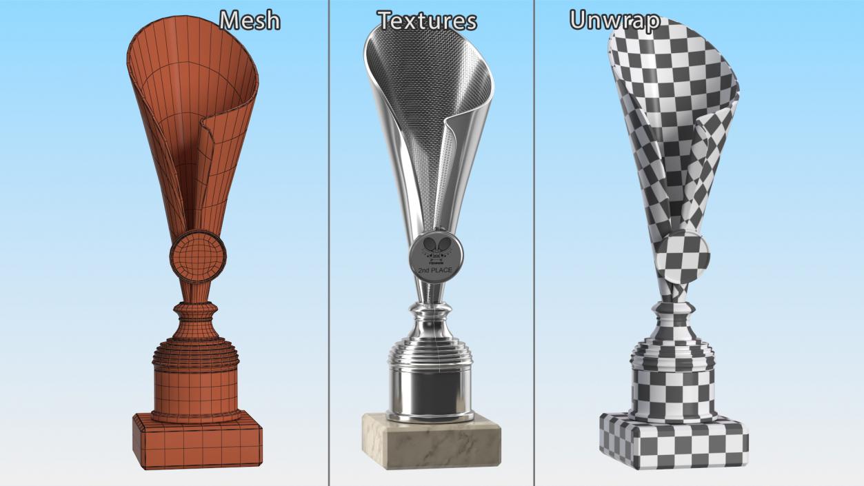 Sports Cup With Symbol Silver 3D model