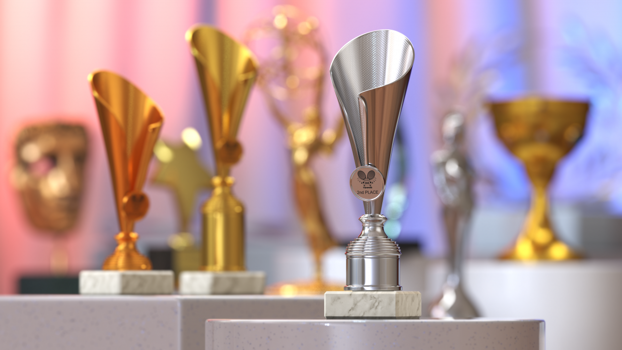 Sports Cup With Symbol Silver 3D model