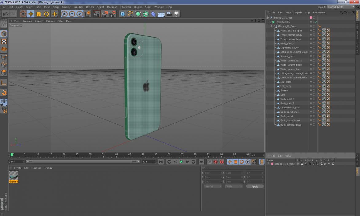 3D model iPhone 11 Green