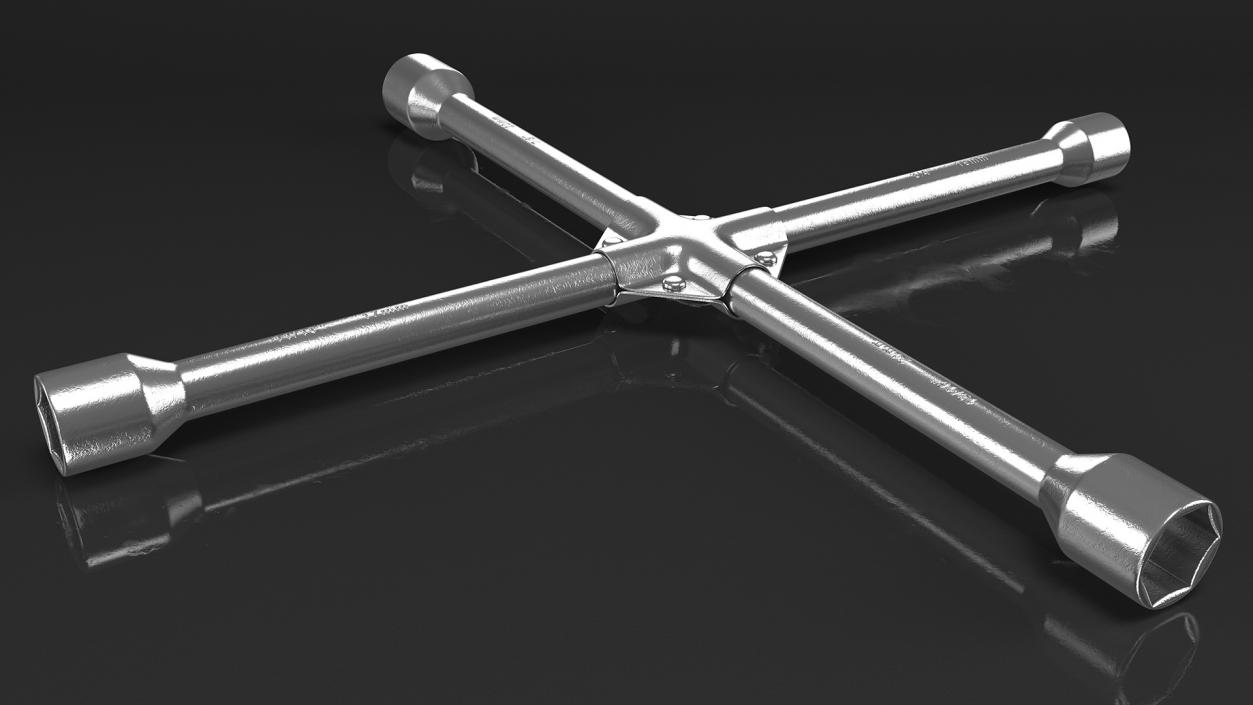 3D Four Way Lug Nut Wrench model