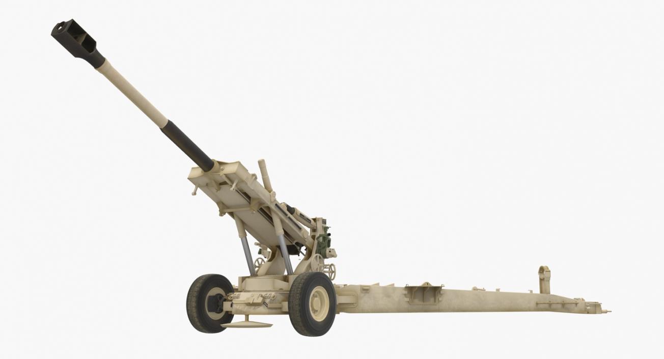 3D Artillery M198 155mm Howitzer Rigged