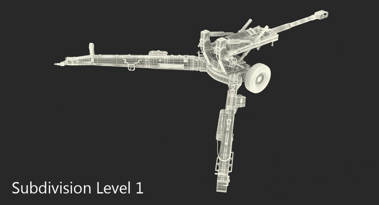 3D Artillery M198 155mm Howitzer Rigged