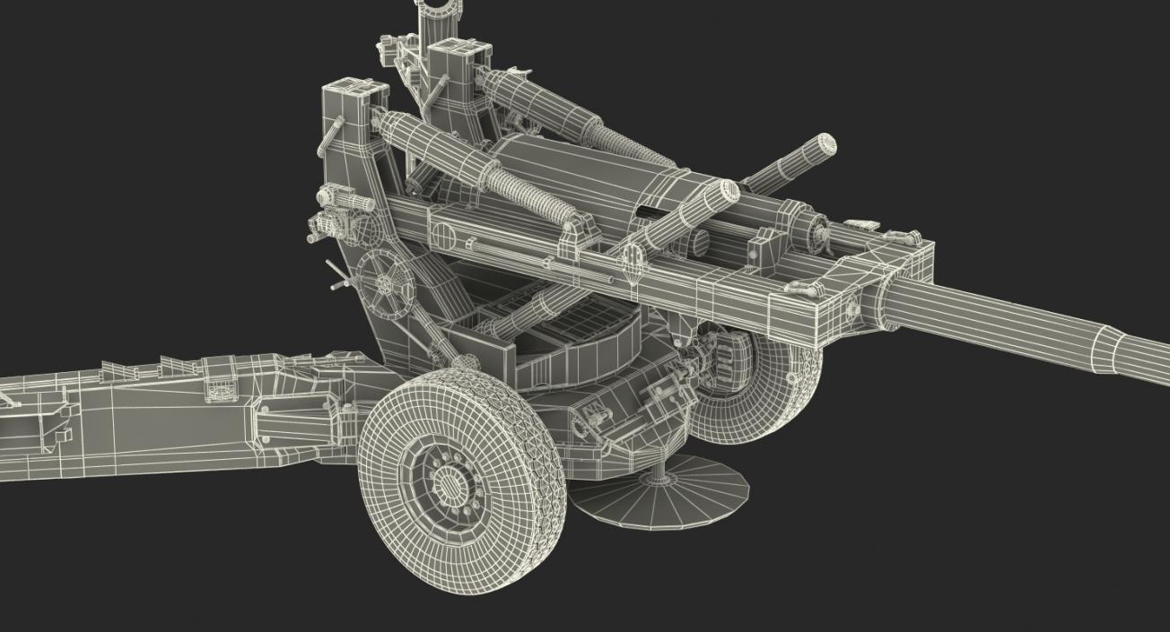 3D Artillery M198 155mm Howitzer Rigged