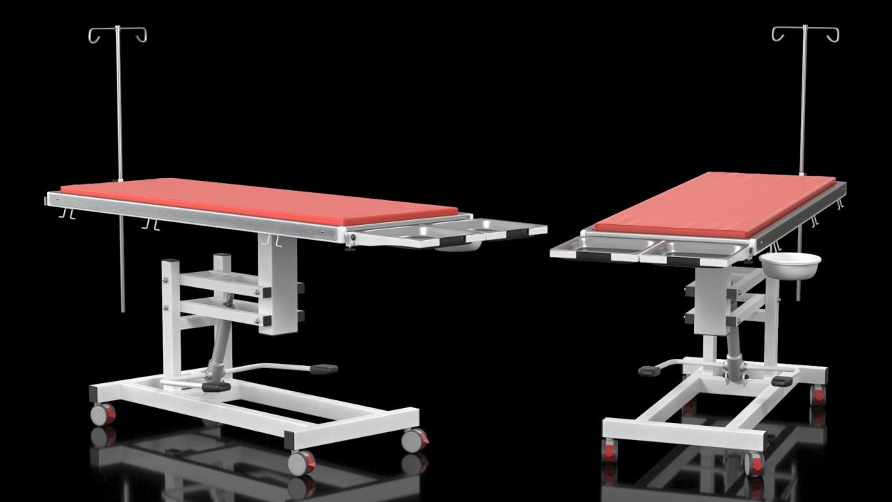 3D model Veterinary Table Red