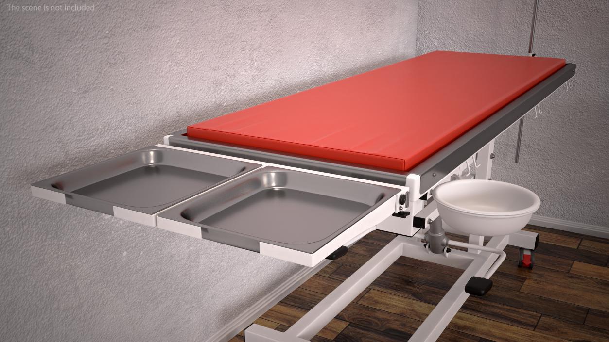 3D model Veterinary Table Red
