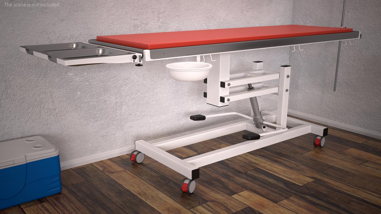 3D model Veterinary Table Red