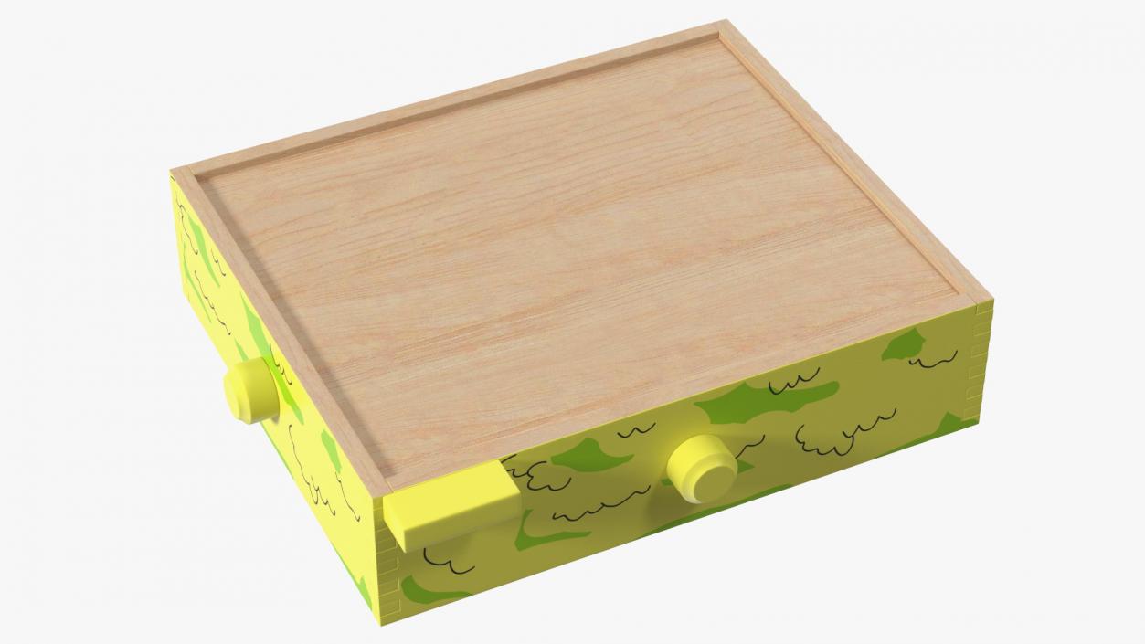 3D Wooden Maze Game with Steel Marbles Painted model