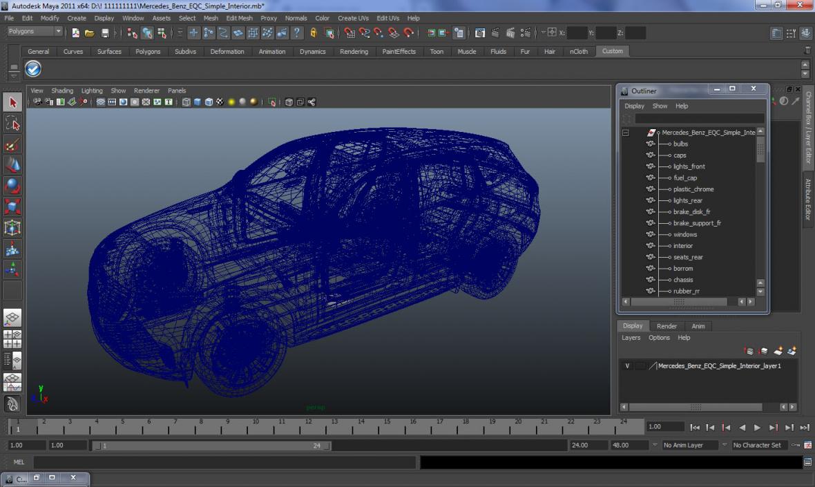 3D Mercedes Benz EQC Simple Interior model