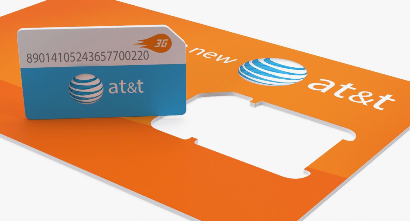 3D ATT Sim Card Different Sizes model