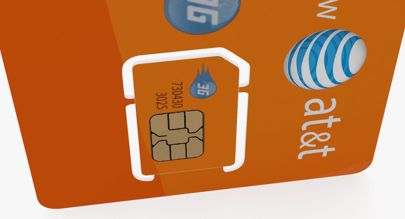 3D ATT Sim Card Different Sizes model