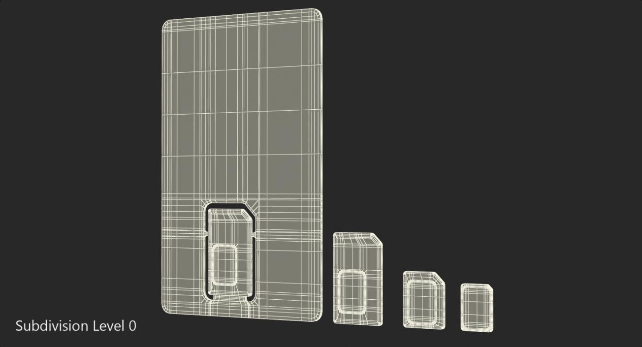 3D ATT Sim Card Different Sizes model