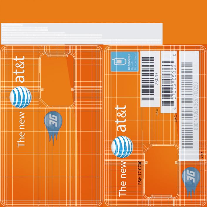 3D ATT Sim Card Different Sizes model