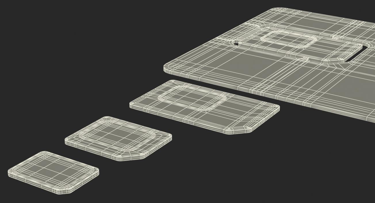 3D ATT Sim Card Different Sizes model