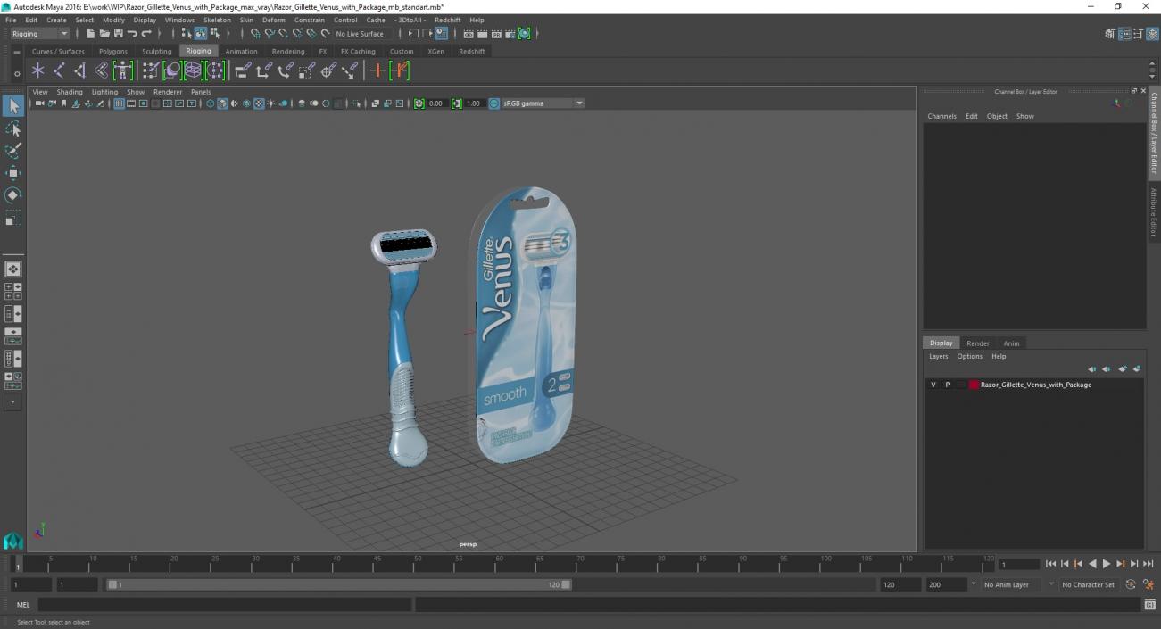 3D Razor Gillette Venus with Package model