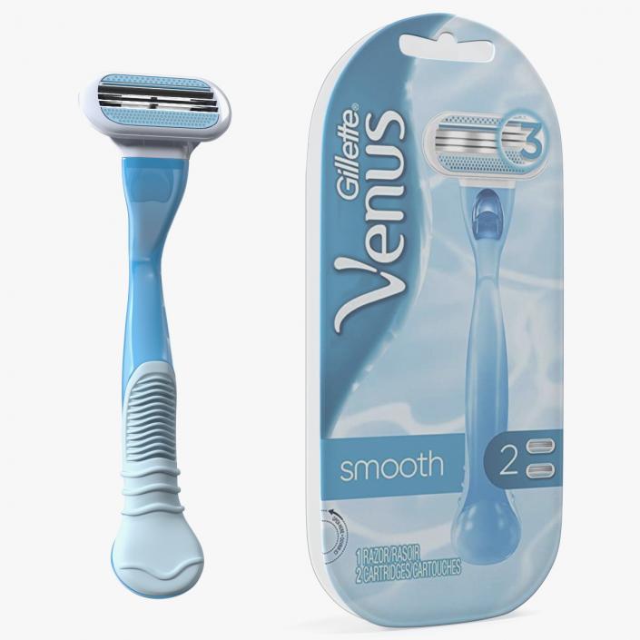 3D Razor Gillette Venus with Package model