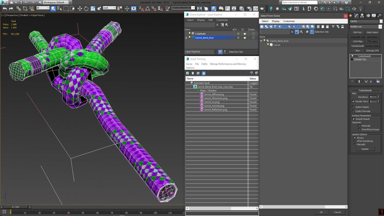 Carrick Bend Knot 3D