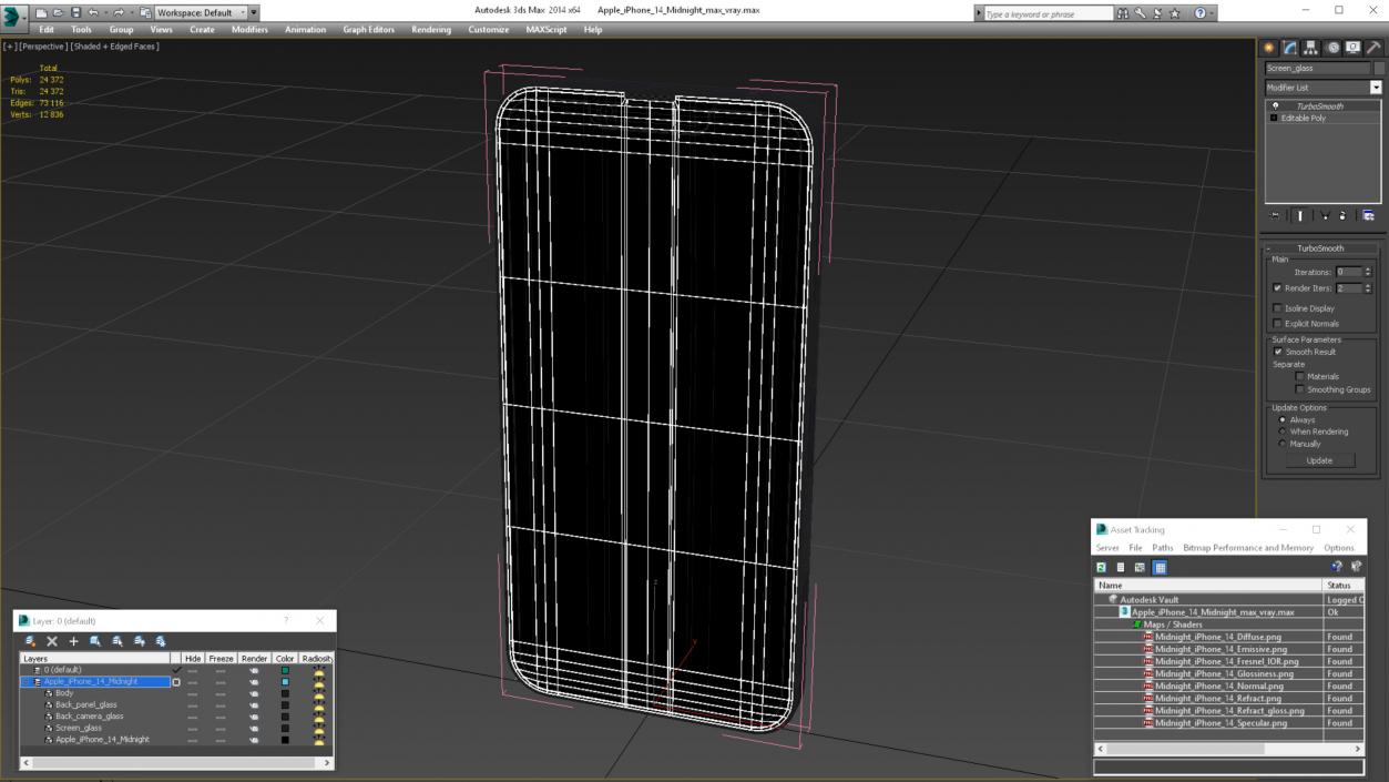 Apple iPhone 14 Midnight 3D model